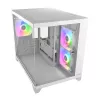 Caixa de PC Mini Tower Cougar FV150 ARGB branco — Micro-ATX / Mini-ITX, janela lateral, 2x120mm + 1x120mm ventoinhas, baías de 2,5 polegadas e 3,5 polegadas