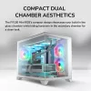 Caixa de PC Mini Tower Cougar FV150 ARGB branco — Micro-ATX / Mini-ITX, janela lateral, 2x120mm + 1x120mm ventoinhas, baías de 2,5 polegadas e 3,5 polegadas