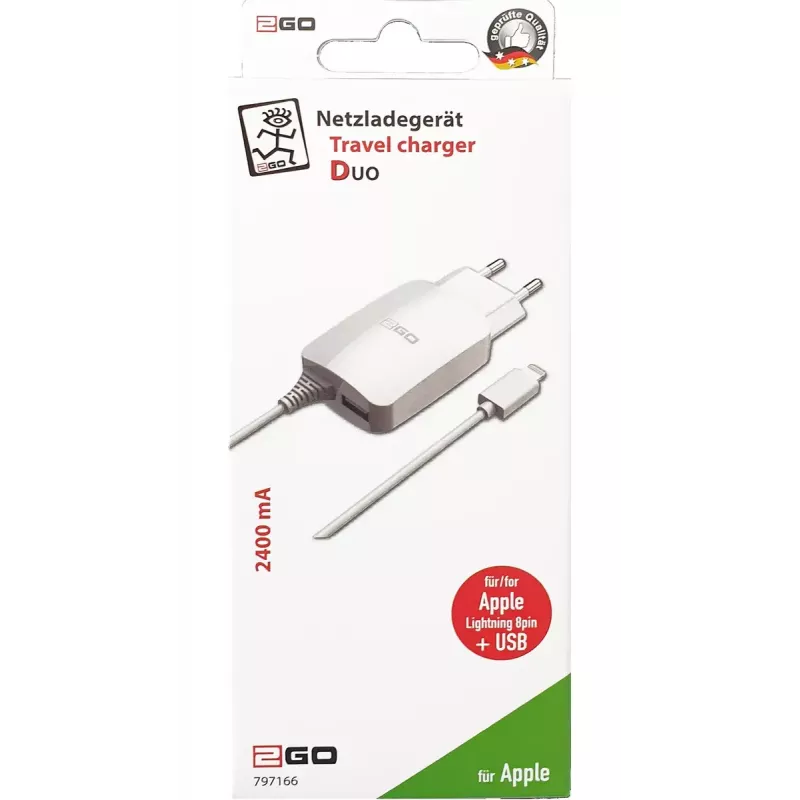Carregador móvel 2GO 797166 Universal Branco AC Interior 5V 1,4m