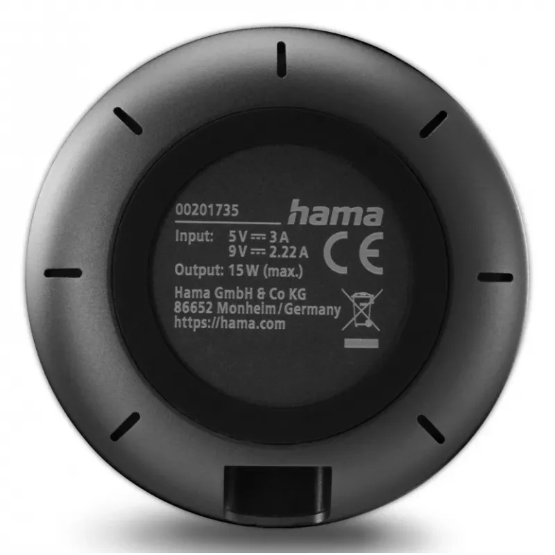 Carregador móvel Hama 00201735 smartphone preto USB carregamento sem fios carregamento rápido interior