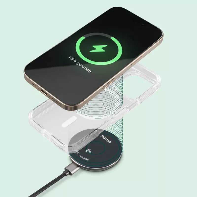 Carregador móvel Hama 00201735 smartphone preto USB carregamento sem fios carregamento rápido interior
