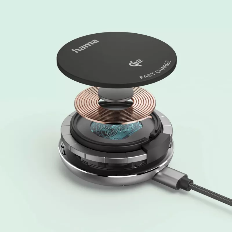 Carregador móvel Hama 00201735 smartphone preto USB carregamento sem fios carregamento rápido interior