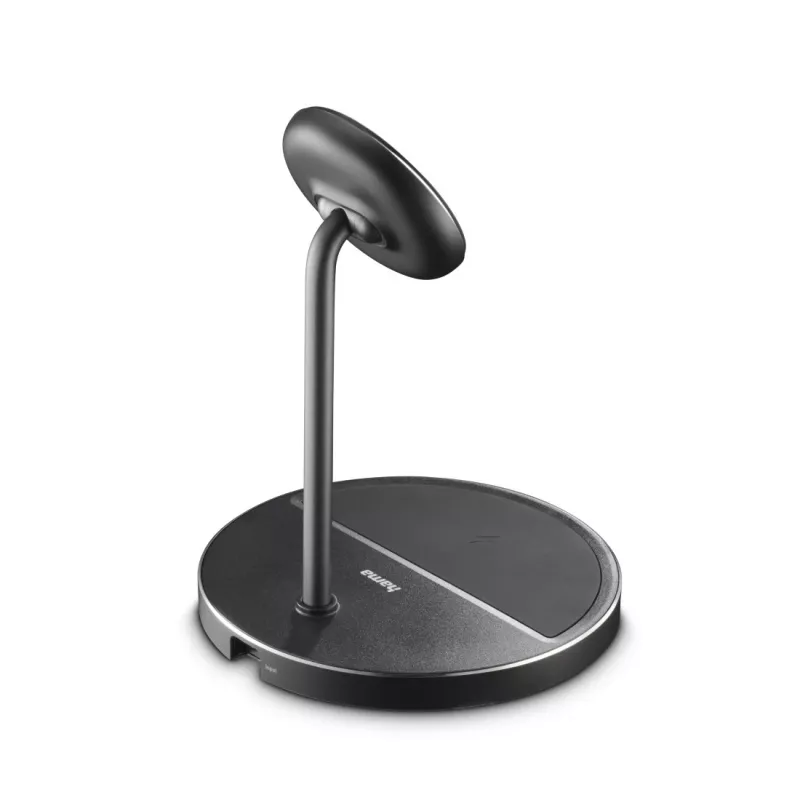 Carregador Hama 00201738 para dispositivos móveis auscultadores, smartphone preto USB carregamento sem fios função de carregamento rápido interior