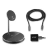 Carregador Hama 00201738 para dispositivos móveis auscultadores, smartphone preto USB carregamento sem fios função de carregamento rápido interior