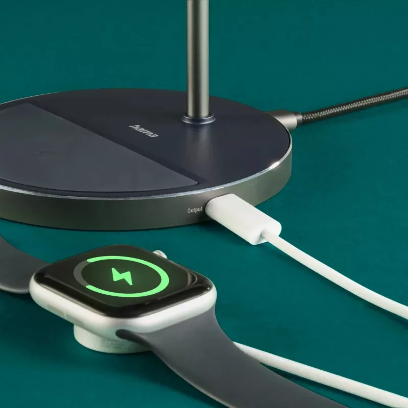 Carregador Hama 00201738 para dispositivos móveis auscultadores, smartphone preto USB carregamento sem fios função de carregamento rápido interior