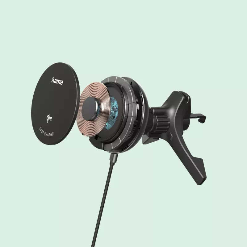 Carregador móvel Hama 00201736 smartphone preto USB carregamento sem fios carregamento rápido automóvel