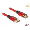 Cabo DisplayPort DeLOCK 16K 60 Hz 2 m vermelho metal