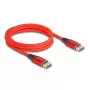 Cabo DisplayPort DeLOCK 16K 60 Hz 2 m vermelho metal