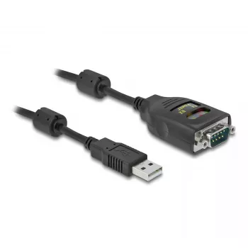 Adaptador DeLOCK USB 2.0 Type-A para série RS-232 D-Sub 9 pinos 2,5 kV isolamento galvânico 2 m