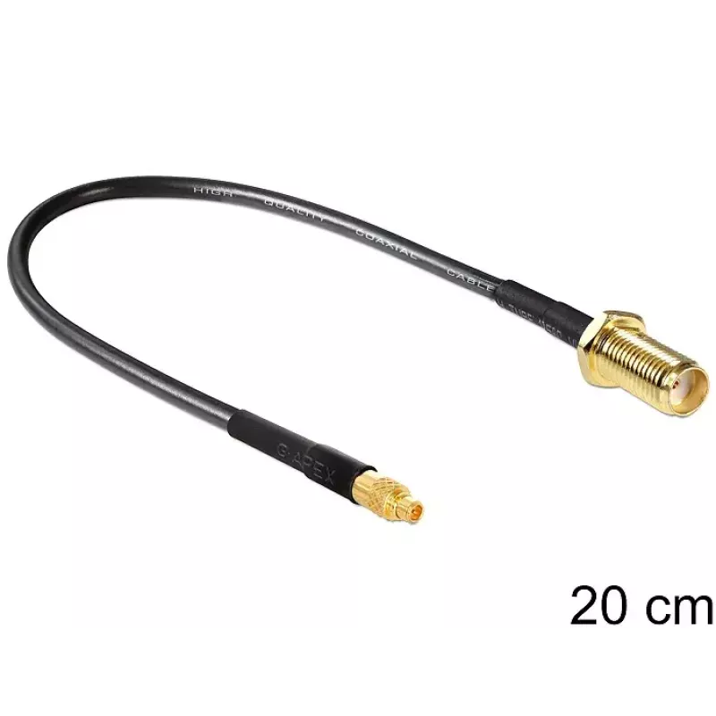 Cabo coaxial DeLOCK 88580 0,2 m SMA MMCX preto