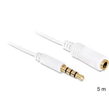 Cabo de áudio DeLOCK 3,5 mm 5 m branco