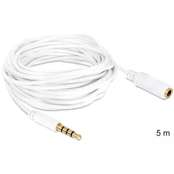 Cabo de áudio DeLOCK 3,5 mm 5 m branco