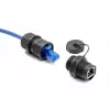 Conector fêmea RJ45 Cat.6A DeLOCK com tampa de proteção IP67 à prova de pó e água