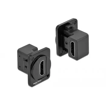 Delock 86786 módulo tipo D HDMI-A angular a 90 graus fêmea para fêmea, preto