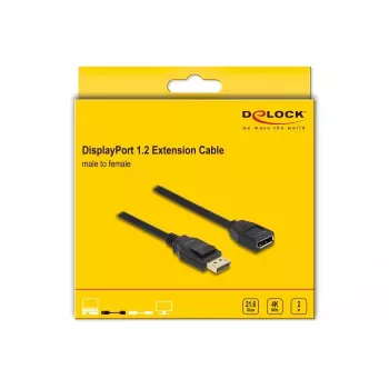 Cabo de extensão DisplayPort 1.2 DeLOCK 4K 60 Hz 2 m