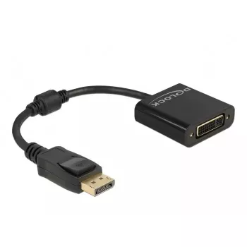 Adaptador DeLOCK DisplayPort 1.2 macho para DVI fêmea 4K passivo preto