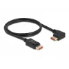 Cabo DisplayPort DeLOCK 87044 8K 60Hz 1m macho reto para 90° angular esquerda