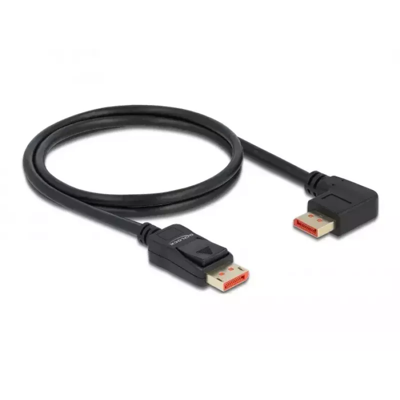 Cabo DisplayPort DeLOCK 87044 8K 60Hz 1m macho reto para 90° angular esquerda
