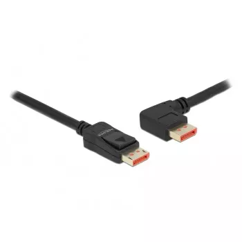 Cabo DisplayPort DeLOCK 87044 8K 60Hz 1m macho reto para 90° angular esquerda