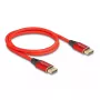 Cabo DisplayPort DeLOCK 16K 60 Hz 1 m vermelho metal