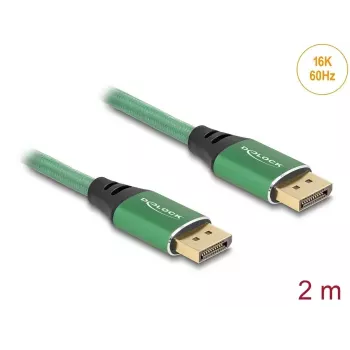 Cabo DisplayPort DeLOCK 16K 60 Hz 2 m verde metal