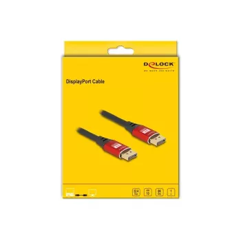 Cabo DisplayPort DeLOCK 8K 60 Hz 1 m vermelho metal