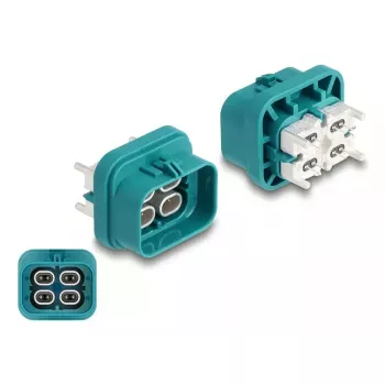 Ficha quádrupla HDMTD DeLOCK para PCB, classe de proteção IP67 IP69K
