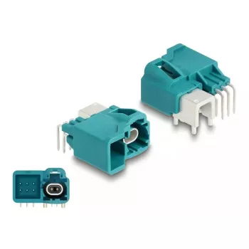 Ficha de alimentação individual HDMTD DeLOCK angular para PCB conector fêmea 90°