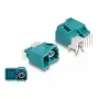 Ficha de alimentação individual HDMTD DeLOCK angular para PCB conector fêmea 90°