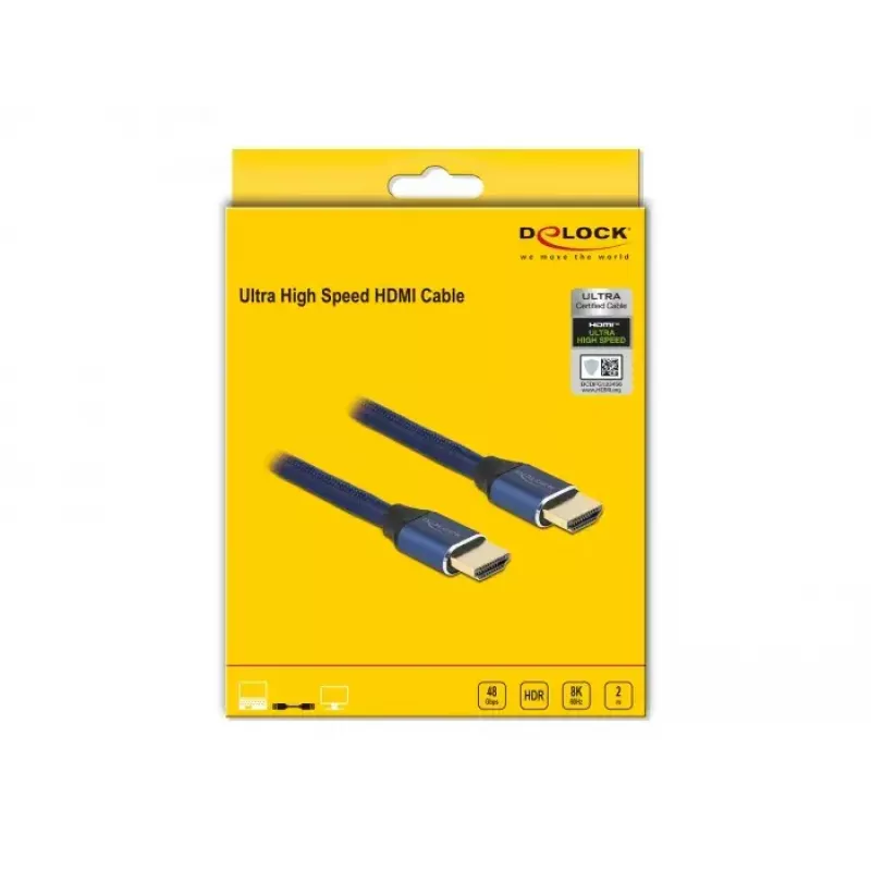 Cabo HDMI DeLOCK Ultra High Speed 48 Gbps 8K 60 Hz 2 m