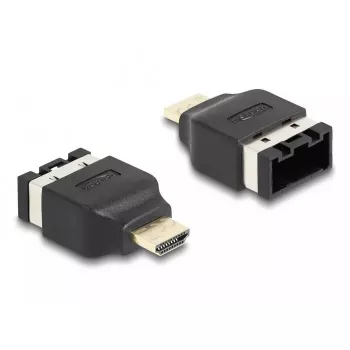 Adaptador HDMI Automotive DeLOCK conector fêmea HDMI-E para ficha HDMI-A 4K 60 Hz