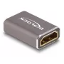 Adaptador HDMI DeLOCK conector fêmea para conector fêmea 8K 60 Hz cinzento metal