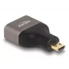 Adaptador HDMI DeLOCK ficha Micro-D para conector fêmea A 8K 60 Hz cinzento metal