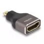 Adaptador HDMI DeLOCK ficha Micro-D para conector fêmea A 8K 60 Hz cinzento metal