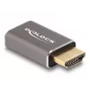 Adaptador HDMI DeLOCK ficha para conector fêmea 8K 60 Hz cinzento metal