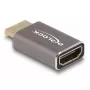 Adaptador HDMI DeLOCK ficha para conector fêmea 8K 60 Hz cinzento metal