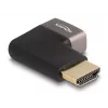 Adaptador HDMI DeLOCK ficha para conector fêmea 90° em ângulo reto 8K 60 Hz cinzento metal