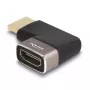 Adaptador HDMI DeLOCK ficha para conector fêmea 90° em ângulo reto 8K 60 Hz cinzento metal