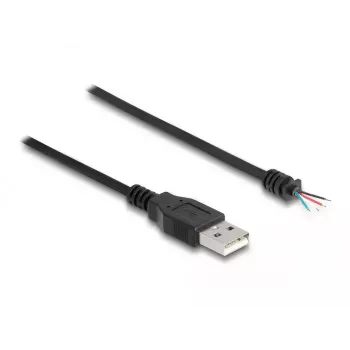 DeLOCK USB 2.0 ficha Type-A para 4 fios abertos 1 m preto