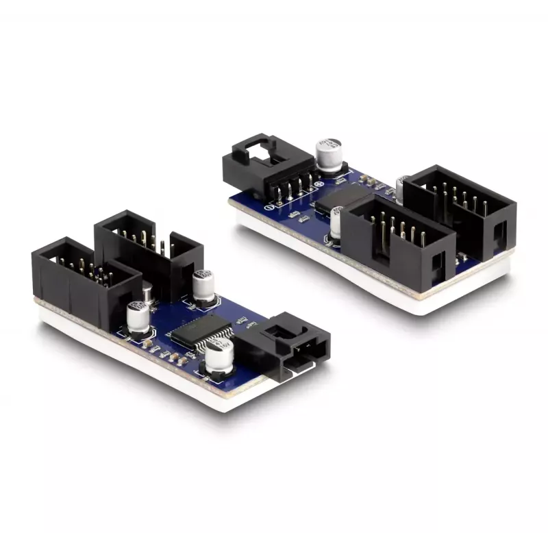 DeLOCK Hub USB 2.0 com pin header 2 portas preto azul
