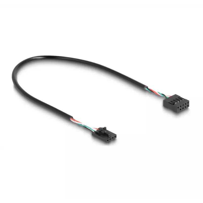 DeLOCK Hub USB 2.0 com pin header 2 portas preto azul