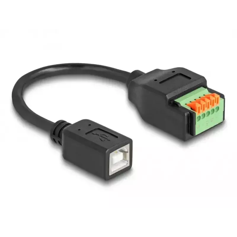 Cabo DeLOCK USB 2.0 Type-B fêmea para adaptador de bloco de terminais 15 cm