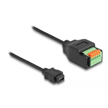 Cabo DeLOCK USB 2.0 Mini-B fêmea para adaptador de bloco de terminais 15 cm