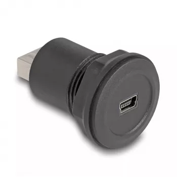 DeLOCK conector de encastrar USB 2.0 Type Mini-B para USB 2.0 Type-A preto