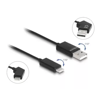 Cabo DeLOCK USB 2.0 Type-A macho para USB Type-C macho rotativo 60 W 1,2 m