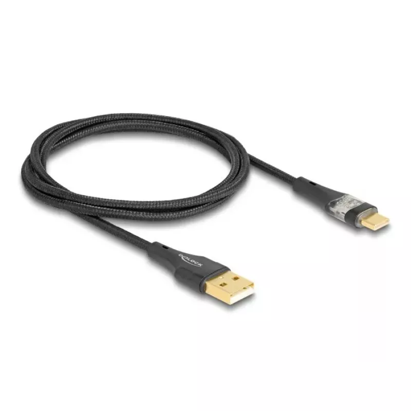 Cabo USB 2.0 DeLOCK 80760 Type-A macho para Type-C macho 60 W 1 m