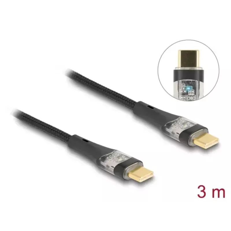 Cabo de dados e carregamento rápido DeLOCK USB 2.0 3 m 100 W