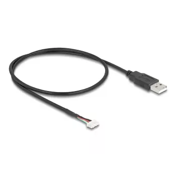 Cabo USB DeLOCK USB 2.0 0,6 m USB A bloco de terminais 5 pinos preto