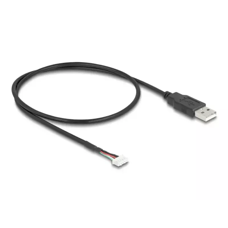 Cabo USB DeLOCK USB 2.0 0,6 m USB A bloco de terminais 5 pinos preto