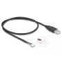 Cabo USB DeLOCK USB 2.0 0,6 m USB A bloco de terminais 5 pinos preto